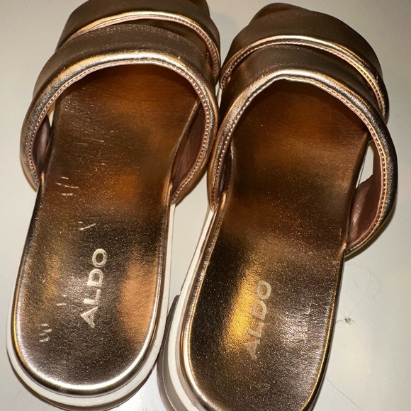 Rose Gold Platform Sandals - Picture 2 of 9